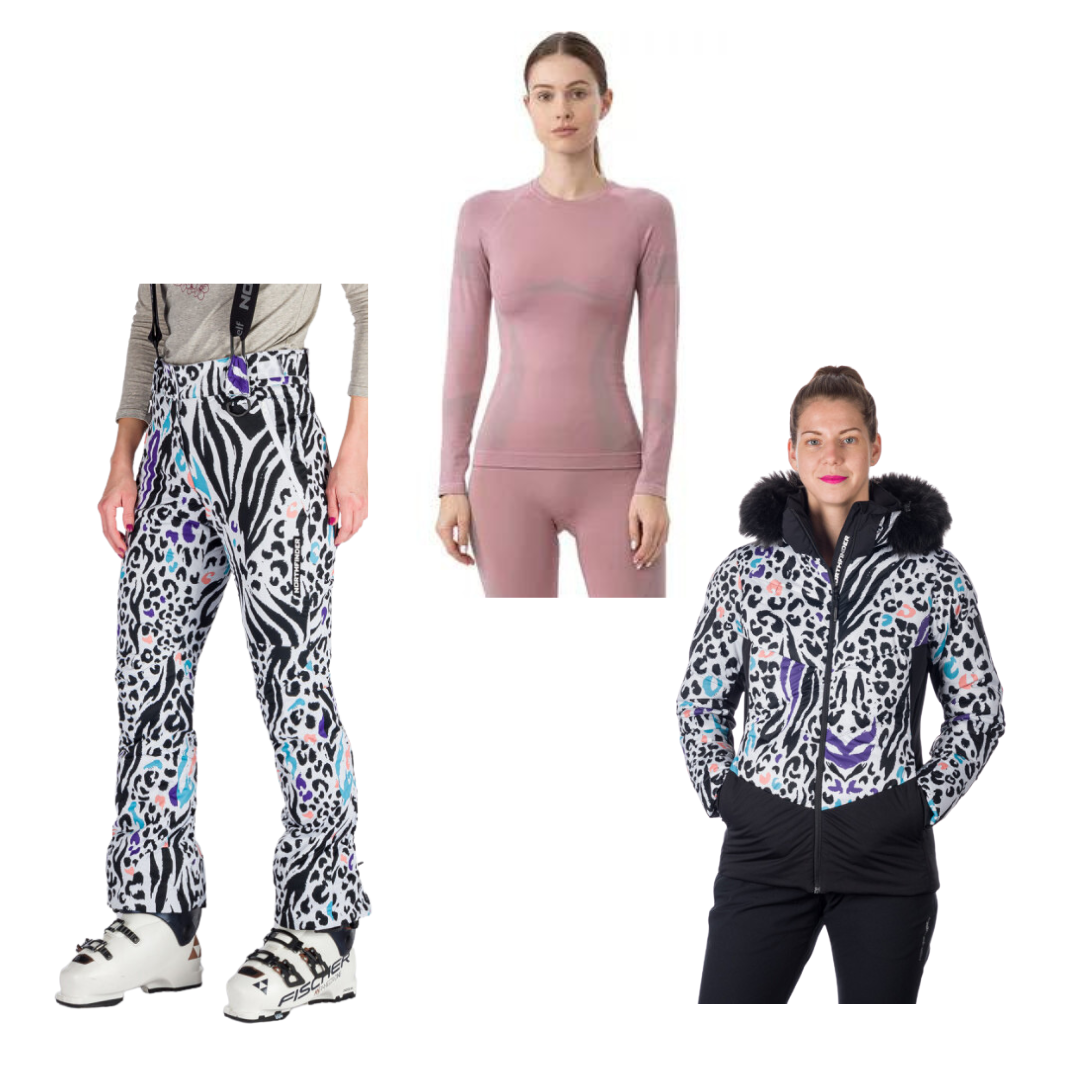 Pantalon de ski femme Northfinder Verna + veste Northfinder Vivien + gilet 4F
